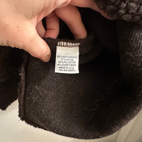 Bryn Walker Pip Wool Blend Brown Zip Front Oversized Poncho, Large Lagenlook - Picture 6 of 7